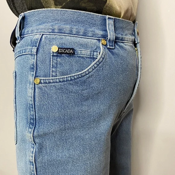 ESCADA Vintage Denim High Rise Jeans 5 Pocket Pants - Picture 5 of 16